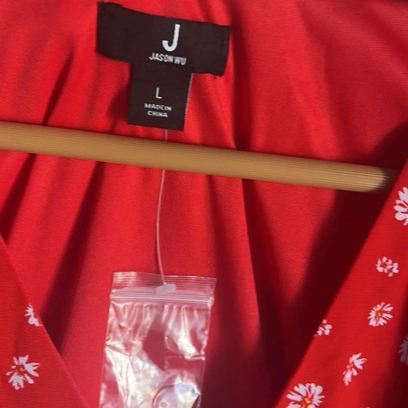 NWOT J Jason Wu Floral Print Long Sleeve Wrap Blouse Wrap Top - Picture 6 of 9